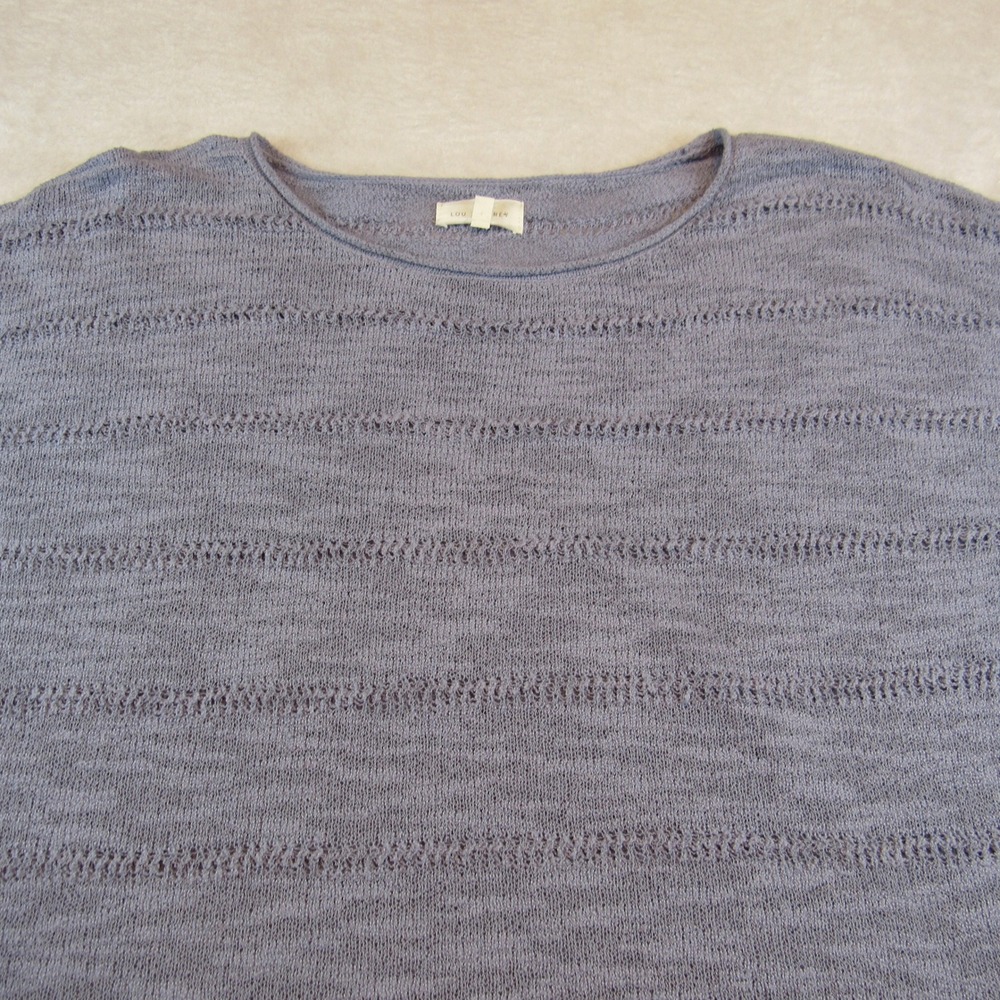 Lou & Grey Sweater Women's Small Blue Excellent Pointelle Knit Long Sleeve
